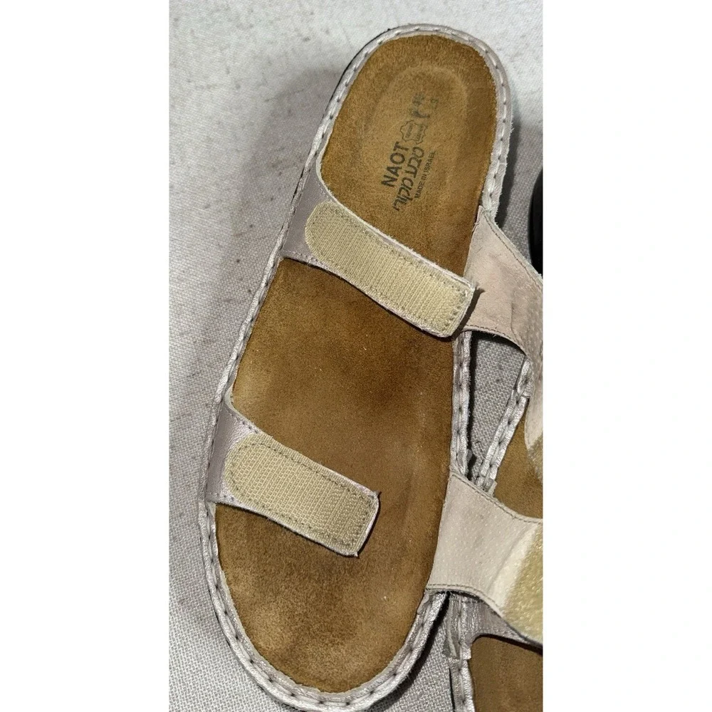 NAOT Metallic Leather Footbed Adjustable Sandals‎ US Women's Sz 9 EU 40